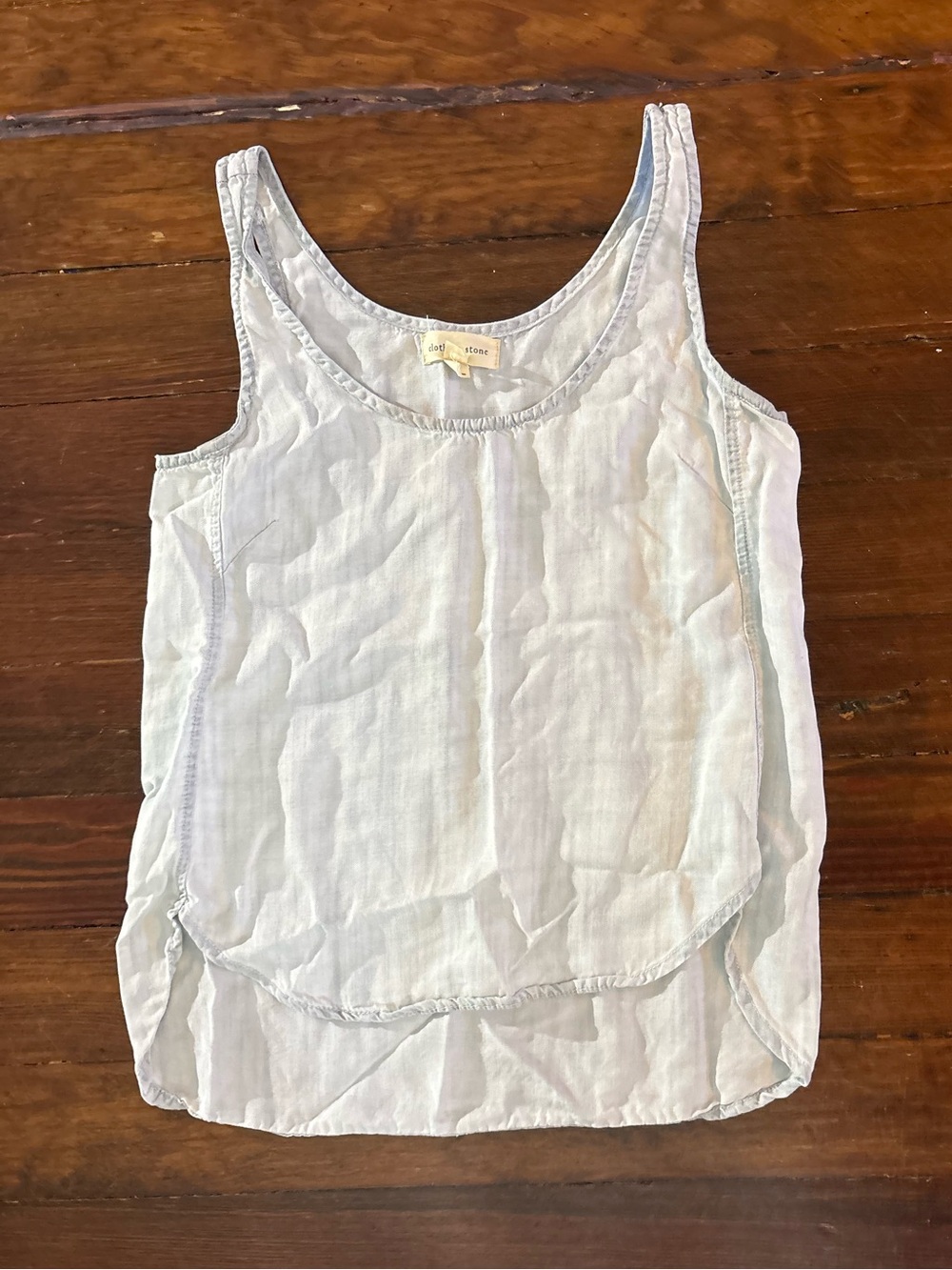 Cloth and Stone Anthropologie pale blue chambray tencel tank top size XS